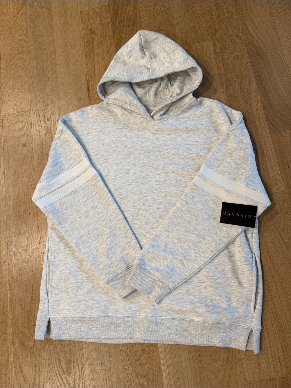 Danskin Heather Light Gray All Star Hooded Sweatshirt Womens Large